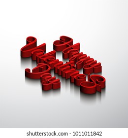 Red Valentine's. Happy Valentine's Day. Vector illustration.