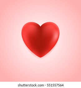 Red Valentines heart icon, vector illustration.
