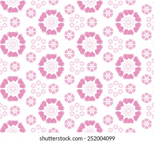Red Valentines heart seamless vector pattern background