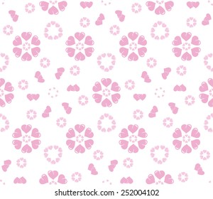Red Valentines heart seamless vector pattern background