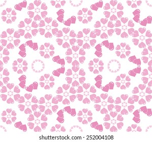 Red Valentines heart seamless vector pattern background