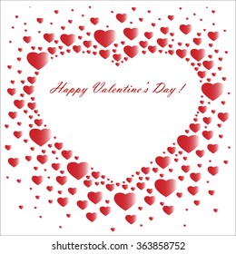 Red valentines heart. Vector illustration. Valentines Day Card