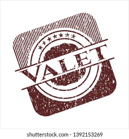 Red Valet distressed rubber seal with grunge texture