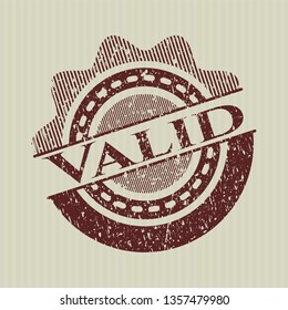 Red Valid distressed rubber stamp with grunge texture
