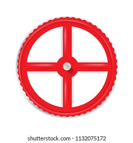 Red valve with bolt. Vector illustration 