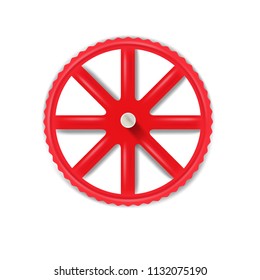 Red valve with bolt. Vector illustration 