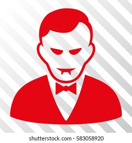 Red Vampire interface icon. Vector pictogram style is a flat symbol on diagonal hatch transparent background.