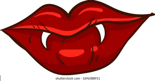 rote Vampirlippen, Illustration, Vektorillustration auf weißem Hintergrund