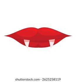 Rote Vampirlippen mit Reißzähnen für eine gruselige Halloween-Party