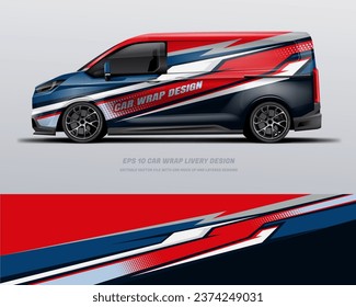 Diseño de lirios de envoltura de coches de camioneta roja. vector de diseño de ajuste de coches de empresa eps10.