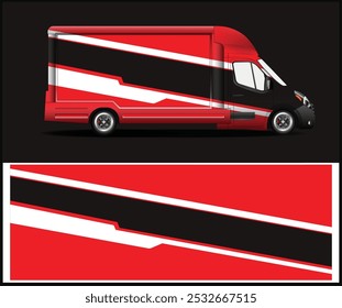 Gráfico de Vector de diseño de calcomanía de envoltura de coche rojo