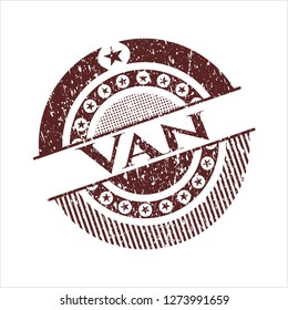 Red Van distressed rubber grunge stamp