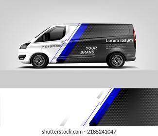 Red Van Wrap Design. Abstract geometric van wrap printable file eps10 dekal