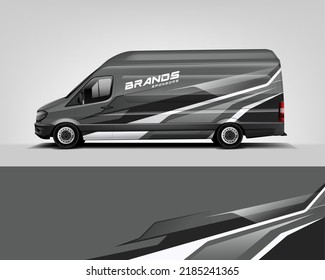 Red Van Wrap Design. Abstract geometric van wrap printable file eps10 dekal