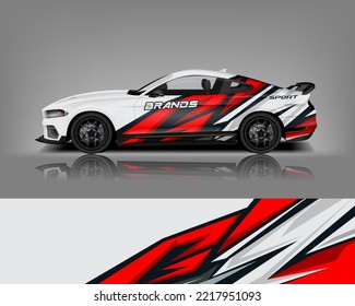 Red Van Wrap Design. Abstrakte geometrische van wrap druckbare Datei eps10 dekal