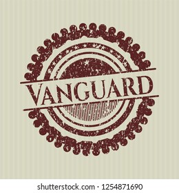 Red Vanguard distressed grunge style stamp