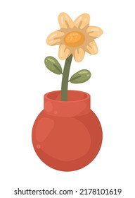 red vase with flower decoration