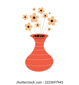 red vase with flowers icon