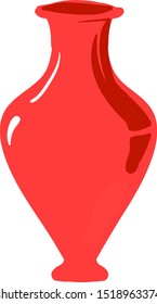 Red vase, illustration, vector on white background.
