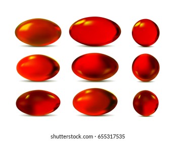 Red vector 3d pills.