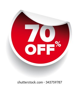 red vector 70% discount price sign