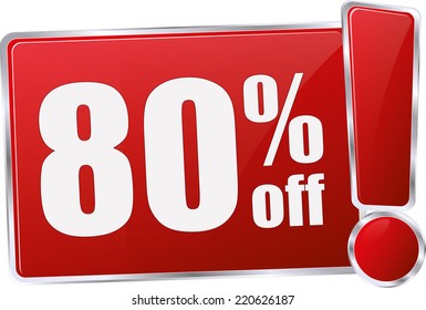 red vector 80 discount price sign