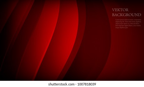 Red vector abstract background with curves lines. For flyer, brochure and websites design. Vector illustration