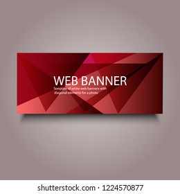 red vector abstract banner,Template of white web banners,for advertising business, travel, food ,esp10