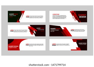 Red Vector abstract design banner web template.