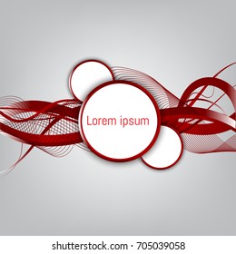 Red vector Abstract smoky waves background