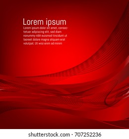 Red vector Abstract smoky waves background
