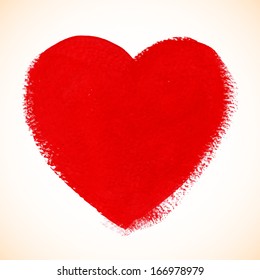 Red vector acrylic painted heart