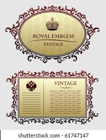 Red vector ancient decorative frameworks illustration