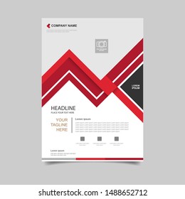 Red vector annual report Leaflet. Brochure Flyer template design, business proposal report, book cover layout design template, Abstract red presentation templates design