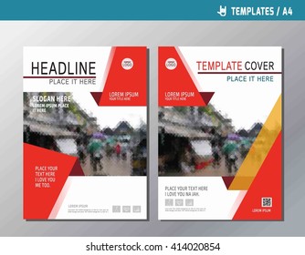 red vector annual report leaflet brochure template A4 size designflyer multipurpose modern stylebook cover presentation layout designabstract flat background