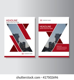 Red Vector annual report Leaflet Brochure Flyer template design, book cover layout design, Abstract blue presentation templates