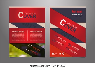 Red Vector annual report Leaflet Brochure Flyer template design, book cover layout design, Abstract  red presentation book cover templates