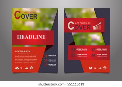 Red Vector annual report Leaflet Brochure Flyer template design, book cover layout design, Abstract  red presentation book cover templates