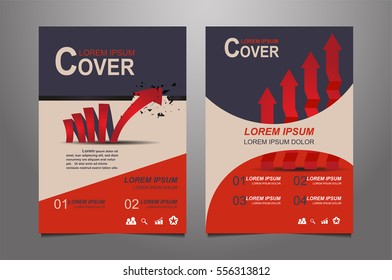 Red Vector annual report Leaflet Brochure Flyer template design, book cover layout design, Abstract  red presentation book cover or website templates