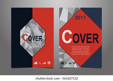 Red  vector annual report Leaflet Brochure Flyer template design, book cover layout design, Abstract  red presentation book cover templates