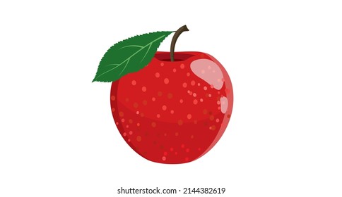 manzana roja vectorial. Frutos jugosos aislados en un fondo blanco con sombra. Diseño plano