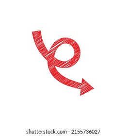 roter Vektorpfeil. rotes Pfeilsymbol. rotes Pfeil-Vektorsymbol.