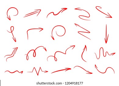 
Red vector arrows for infographics. Design elements.