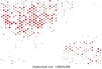 Red vector backdrop with dots, spots. Modern abstract illustration with colorful water drops. Pattern for ads, leaflets.