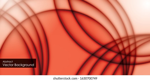Red vector background with circle and curve line element overlap layer