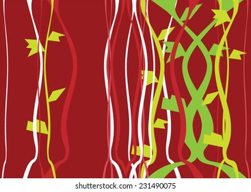 Red vector background with creepers