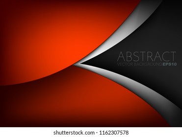 Red vector background curve line element overlap layer on silver line and black space for design