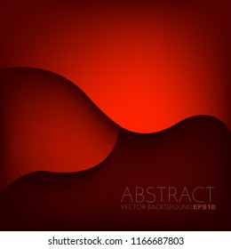 Red vector background with curve line overlap layer on dark space for text and background design