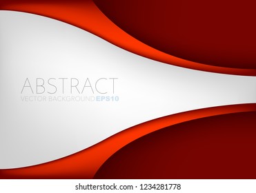 Red vector background curve line overlap layer on white space for background design