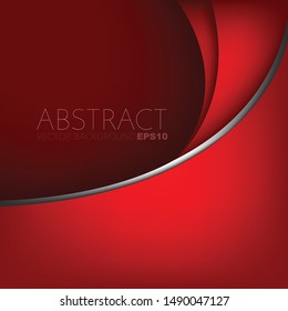 Red vector background curve line with space for design
